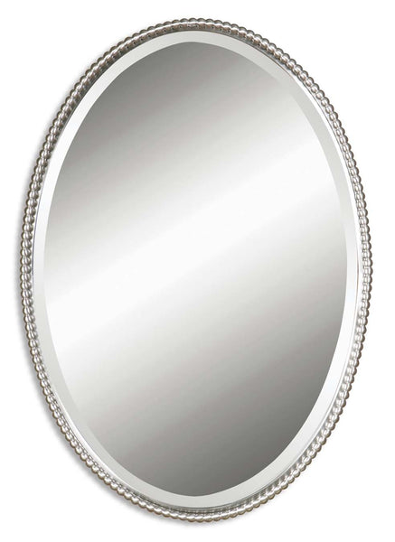 Uttermost Sherise Brushed Nickel Oval Mirror 01102 B - BathVault