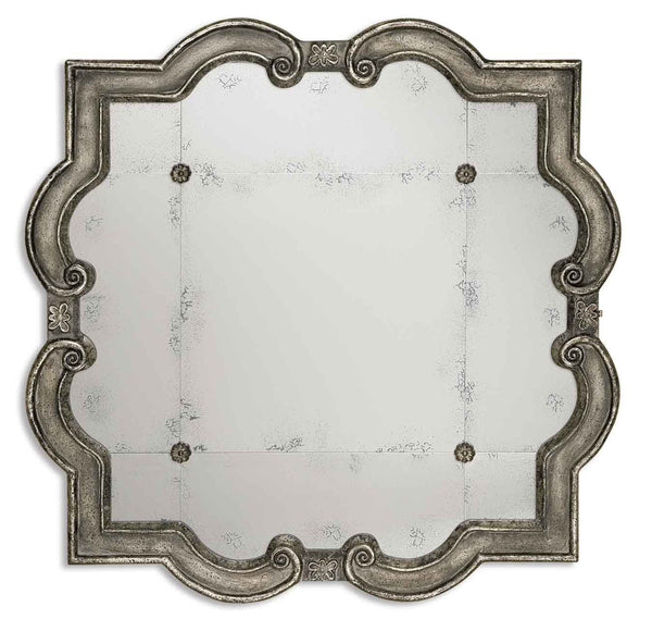 Uttermost Prisca Distressed Silver Mirror Small 12597 P - BathVault