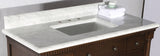 Legion Furniture ANTIQUE COFFEE SINK VANITY WITH CARRARA WHITE TOP AND MATCHING BACKSPLASH WITHOUT FAUCET - WLF6036-48"