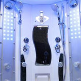 Mesa 608P Steam Shower 63" x 63" x 85" Blue Glass - BathVault