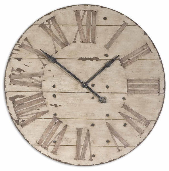 Uttermost Harrington 36" Wooden Wall Clock 06671 - BathVault