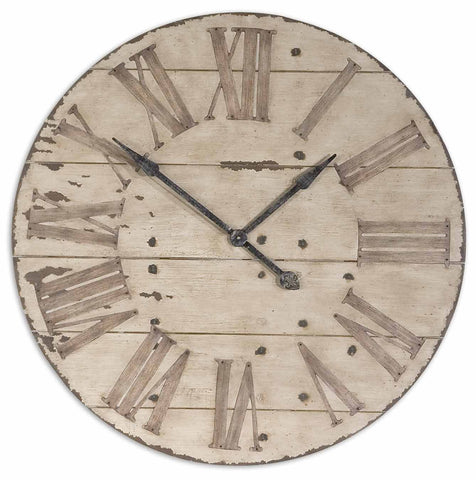 Uttermost Harrington 36" Wooden Wall Clock 06671 - BathVault