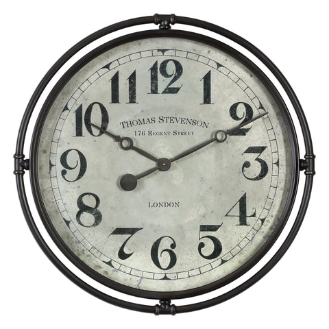 Uttermost Nakul Industrial Wall Clock  06449 - BathVault