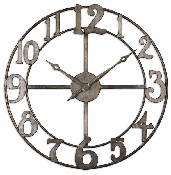 Uttermost Delevan 32" Metal Wall Clock 06681 - BathVault