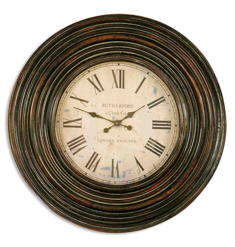 Uttermost Trudy 38" Wooden Wall Clock 06726 - BathVault