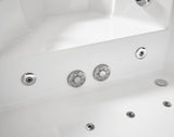 Eago 60 in. Acrylic Right Drain Corner Apron Front Whirlpool Bathtub in White - BathVault
