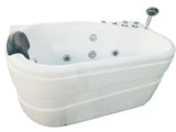 Eago 57 in. Acrylic Flatbottom Whirlpool Bathtub in White - BathVault
