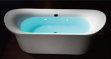 Eago 75 in. Acrylic Flatbottom Air Bath Bathtub in White - BathVault