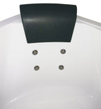 Eago 59 in. Acrylic Offset Drain Corner Apron Front Whirlpool Bathtub in White - BathVault
