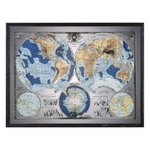 Uttermost Mirrored World Map 32538 - BathVault