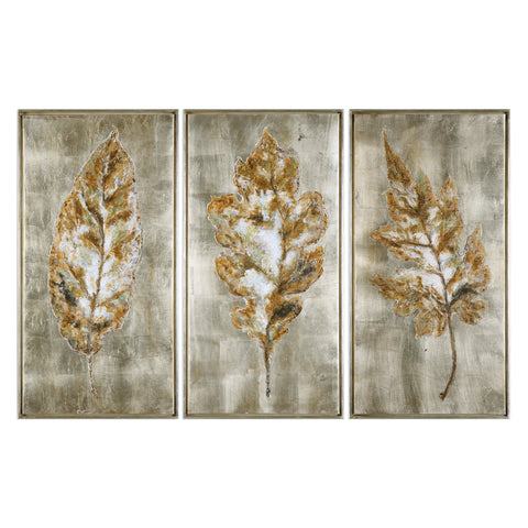 Uttermost Champagne Leaves Modern Art S/3 35334 - BathVault