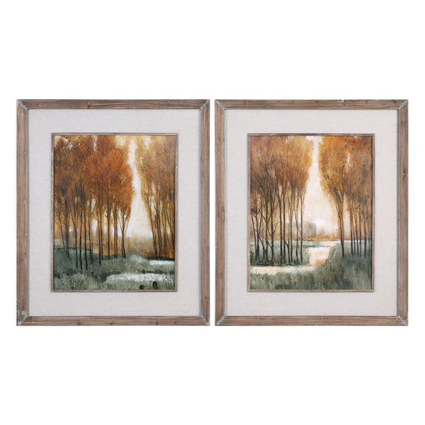 Uttermost Custom Golden Forest Landscape Prints S/2 41572 - BathVault