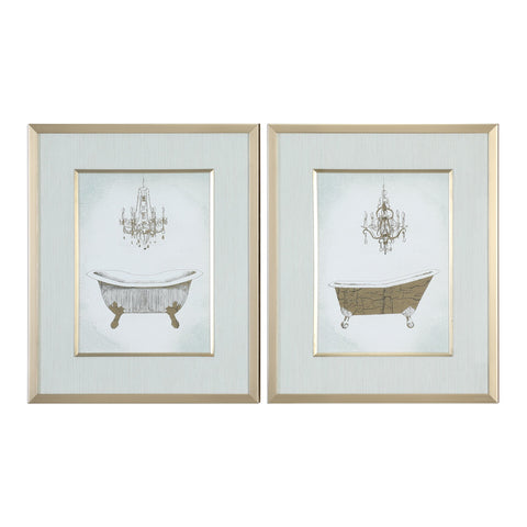 Uttermost Gilded Bath Prints S/2 33677 - BathVault