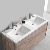 Fresca Catania 48" Rustic Natural Wood Wall Hung Double Sink Modern Bathroom Vanity w/ Medicine Cabinet - BathVault