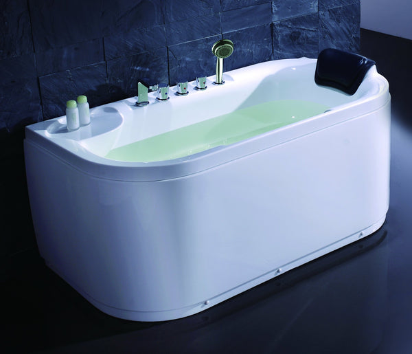Eago LK1103-L 59 in. Acrylic Flatbottom Bathtub in White - BathVault