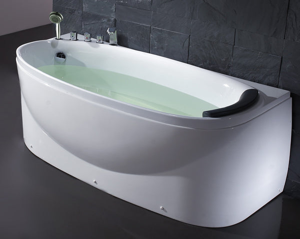 Eago LK1104-L 67 in. Acrylic Flatbottom Bathtub in White - BathVault