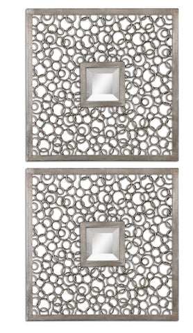 Uttermost Colusa Squares Silver Mirror Set/2 07622 - BathVault