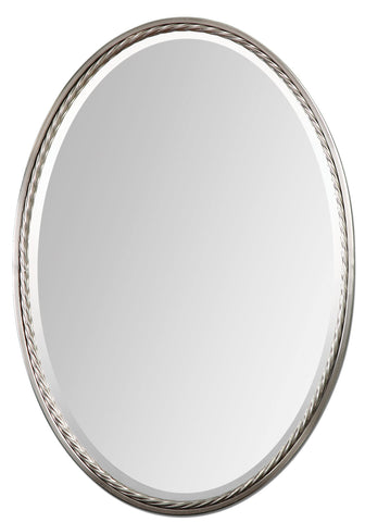 Uttermost Casalina Nickel Oval Mirror 01115 - BathVault