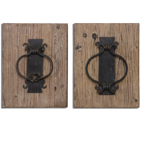 Uttermost Rustic Door Knockers Wall Art S/2 07654 - BathVault