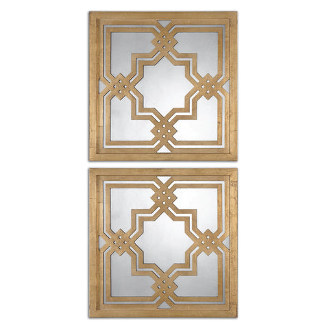 Uttermost Piazzale Gold Square Mirrors S/2 13865 - BathVault