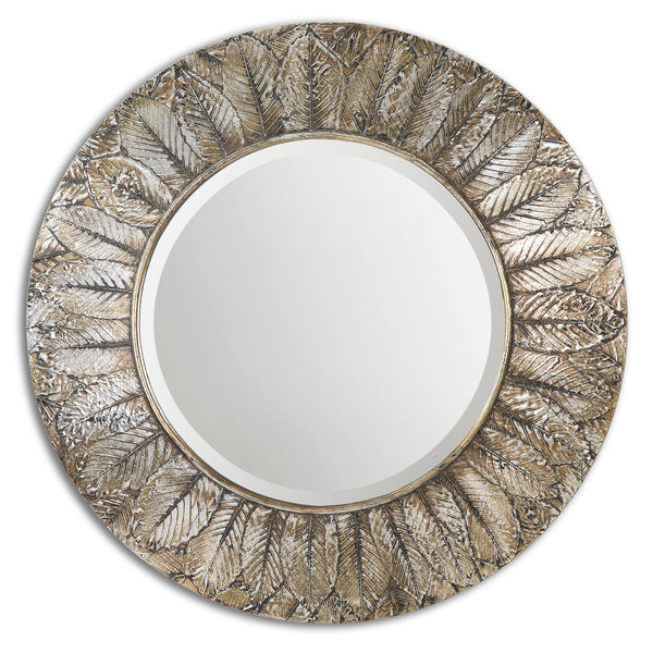 Uttermost Foliage Round Silver Leaf Mirror 07065 - BathVault