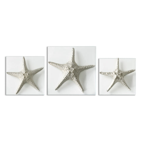 Uttermost Silver Starfish Wall Art, S/3 01129 - BathVault