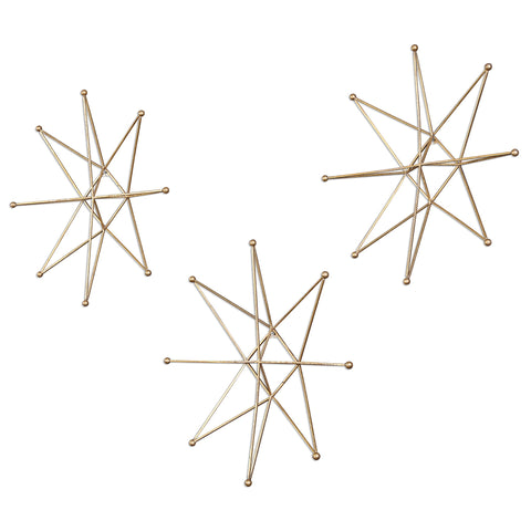 Uttermost Gold Stars Wall Art, S/3 04035 - BathVault