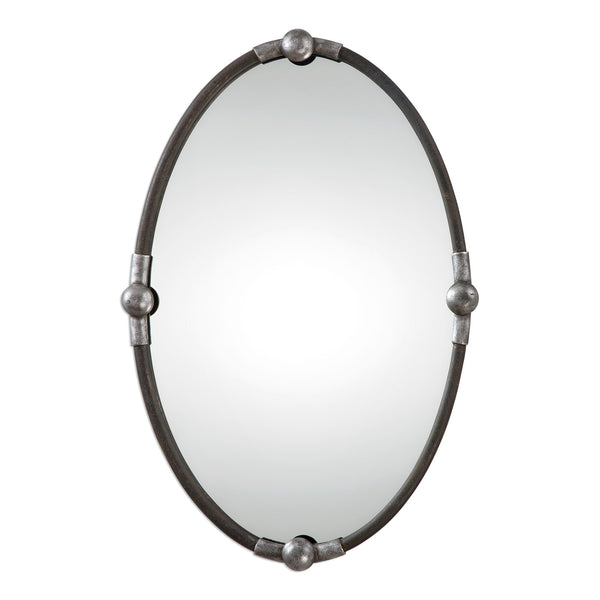 Uttermost Carrick Black Oval Mirror 09064 - BathVault