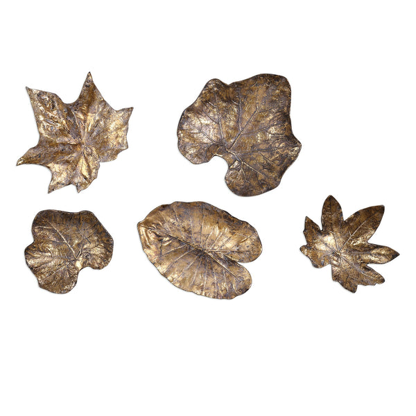 Uttermost Bronze Leaves Wall Art Set/5 04063 - BathVault