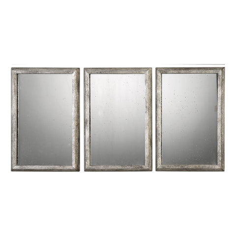 Uttermost Alcona Antiqued Silver Mirrors S/3 09117 - BathVault