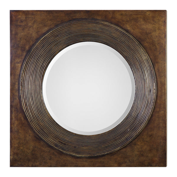 Uttermost Eason Golden Bronze Round Mirror 09163 - BathVault