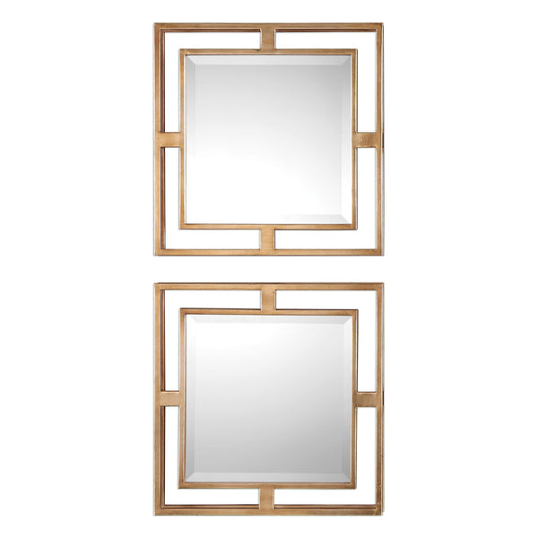 Uttermost Allick Gold Square Mirrors S/2 09234 - BathVault