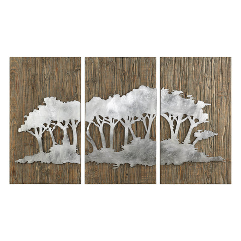 Uttermost Safari Views Silver Wall Art S/3 04121 - BathVault