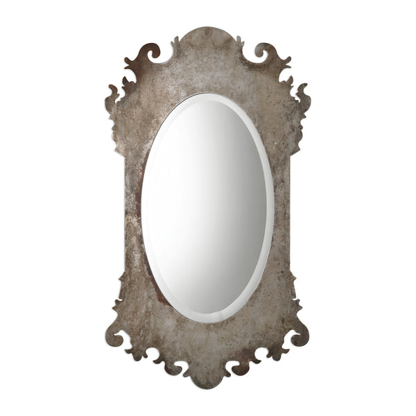 Uttermost Vitravo Oxidized Silver Oval Mirror 09283 - BathVault