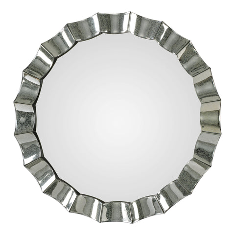 Uttermost Sabino Scalloped Round Mirror 09334 - BathVault