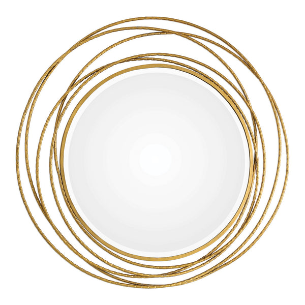 Uttermost Whirlwind Gold Round Mirror 09348 - BathVault