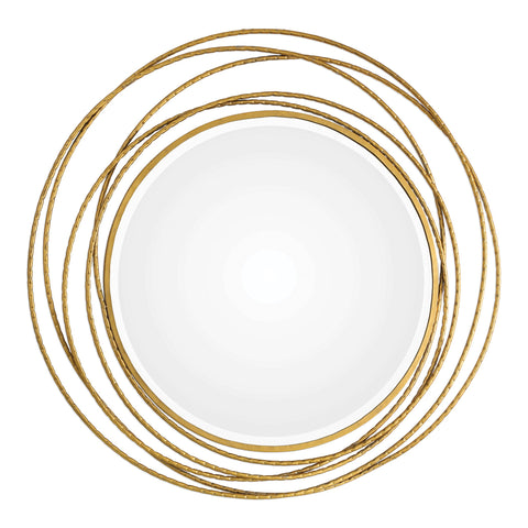 Uttermost Whirlwind Gold Round Mirror 09348 - BathVault