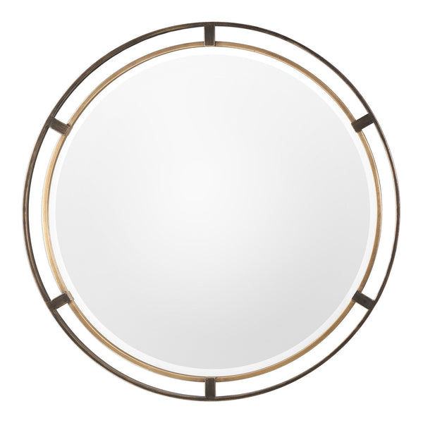 Uttermost Carrizo Bronze Round Mirror 09332 - BathVault