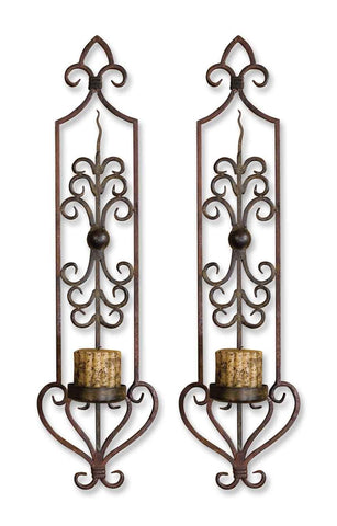 Uttermost Privas Metal Wall Sconces, Set/2 20987 - BathVault