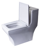 Eago 1-Piece 0.8/1.32 GPF Dual Flush Elongated Toilet in White - BathVault
