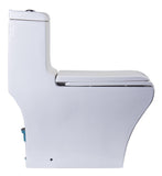 Eago 1-Piece 0.8/1.32 GPF Dual Flush Elongated Toilet in White - BathVault