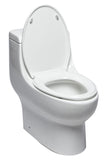 Eago 1-Piece 0.8/1.28 GPF Dual Flush Elongated Toilet in White Whirlpool Massage Jet Bathtub Eago 