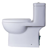 Eago 1-Piece 1.1/1.6 GPF Dual Flush Elongated Toilet in White Whirlpool Massage Jet Bathtub Eago 