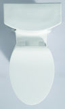 Eago ADA Compliant 1-Piece 1.28 GPF Single Flush Elongated Toilet in White Whirlpool Massage Jet Bathtub Eago 
