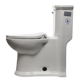 Eago ADA Compliant 1-Piece 1.28 GPF Single Flush Elongated Toilet in White Whirlpool Massage Jet Bathtub Eago 