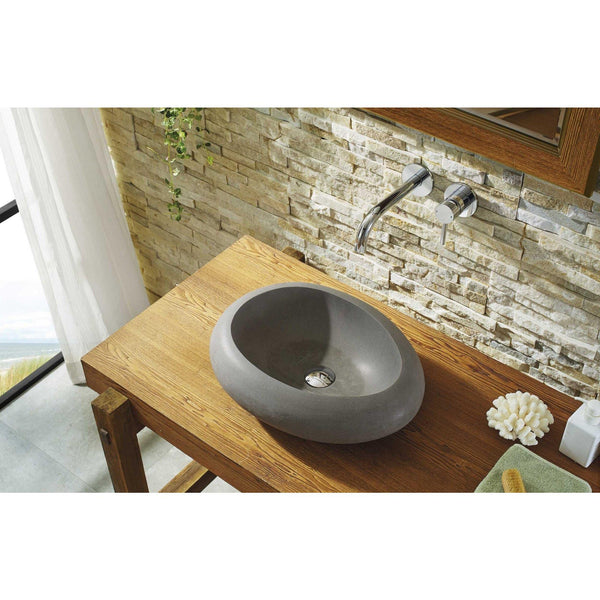 Virtu USA Athena Bathroom Vessel Sink in Andesite Granite VST-2073-BAS - BathVault