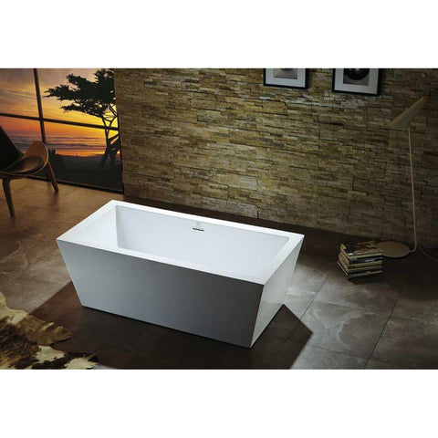 Virtu USA Serenity VTU-1367 67" x 27.5"  Freestanding Soaking Bath Tub - BathVault