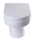 Eago Wall Mount 1-Piece 0.8/1.6 GPF Dual Flush Elongated Toilet Bowl in White Seat Included Whirlpool Massage Jet Bathtub Eago 