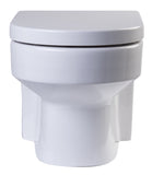 Eago Wall Mount 1-Piece 0.8/1.6 GPF Dual Flush Elongated Toilet Bowl in White Seat Included Whirlpool Massage Jet Bathtub Eago 