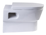 Eago Wall Mount 1-Piece 0.8/1.6 GPF Dual Flush Elongated Toilet Bowl Only in White Whirlpool Massage Jet Bathtub Eago 